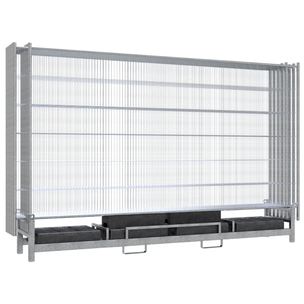 SET | with 10 construction fences and base plates | on twin pallet | Mobile fence ,,Standard